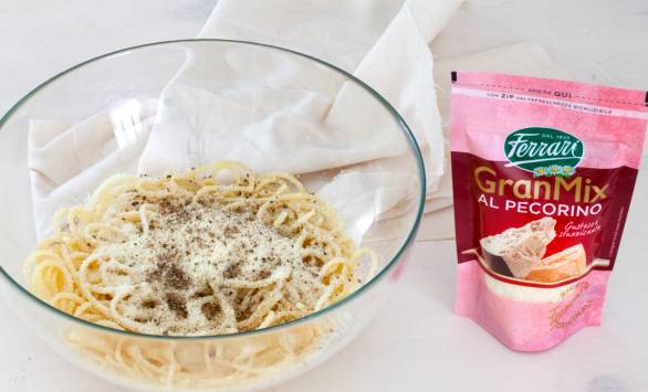 Cacio e pepe monoporzione al GranMix al Pecorino Ferrari