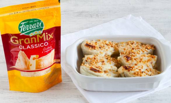 Finocchi gratinati al GranMix Classico Ferrari e nocciole